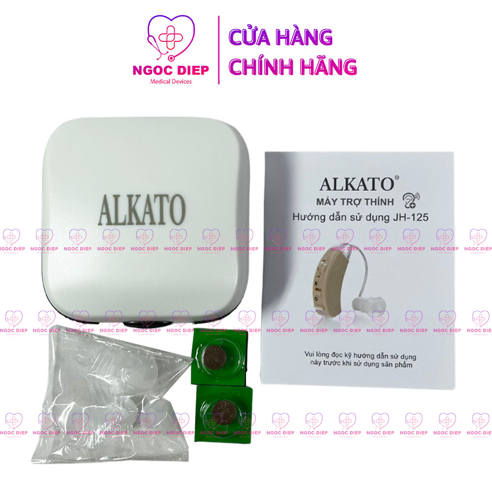 Máy trợ thính ALKATO JH-125 - Tai nghe trợ thính không dây gài tai sử dụng pin dành cho người lớn và trẻ em