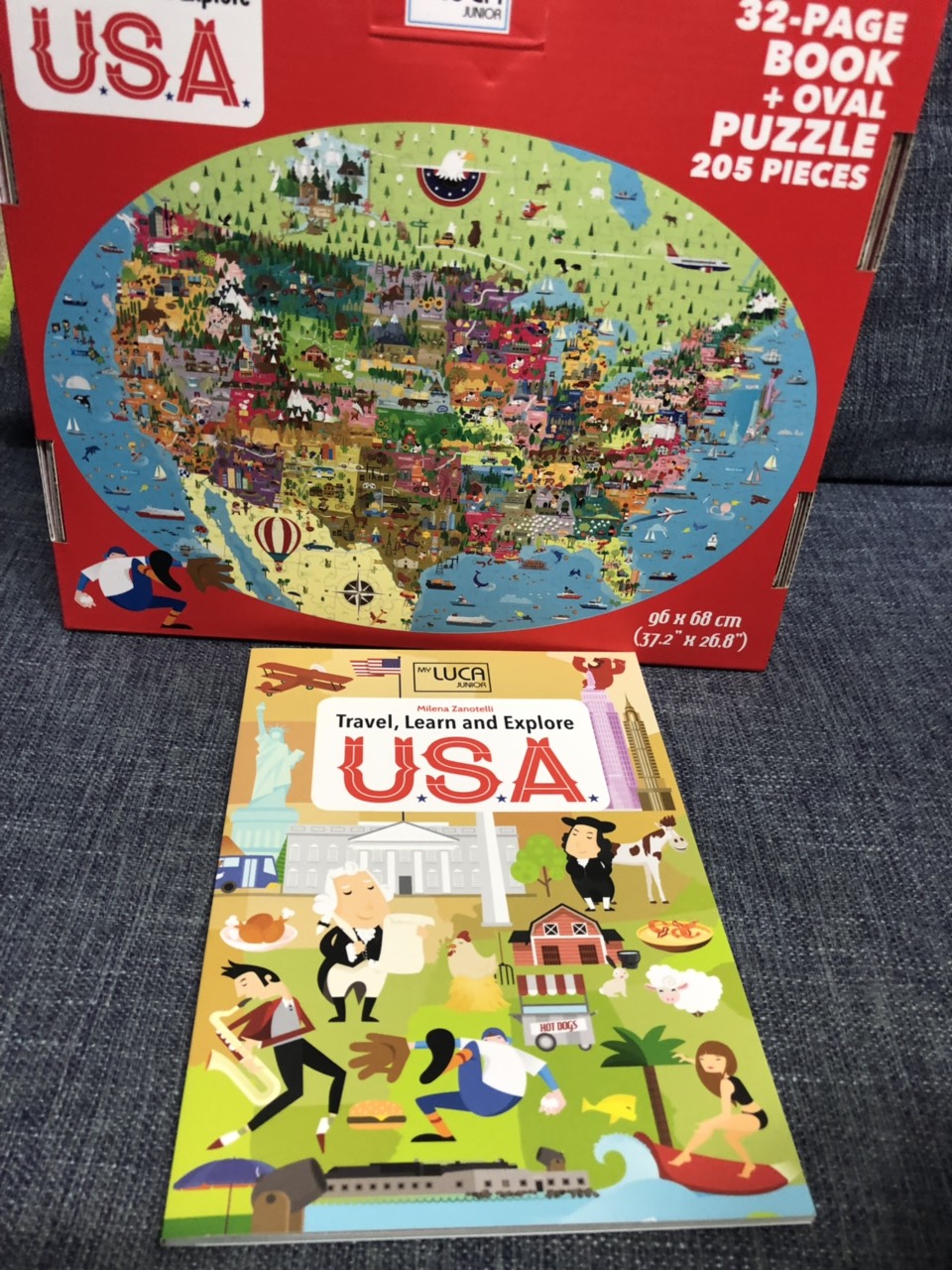 Bộ xếp hình 205 mảnh Khám Phá Nước Mỹ của hãng SASSI JUNIOR  USA Puzzle