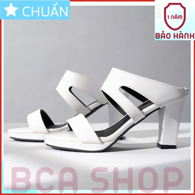 Giày cao gót nữ màu trắng 7p RO336 ROSATA tại BCASHOP hở mũi, hở gót cắt sành điệu và thời trang