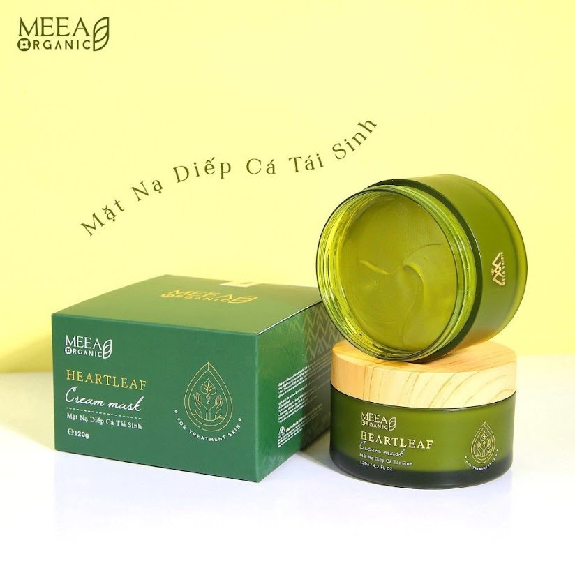 Mặt Nạ Diếp Cá Tái Sinh MeeA Organic 120g - Ngừa Mụn, Kháng Khuẩn, Trắng Da ( TẶNG KÈM CỌ)