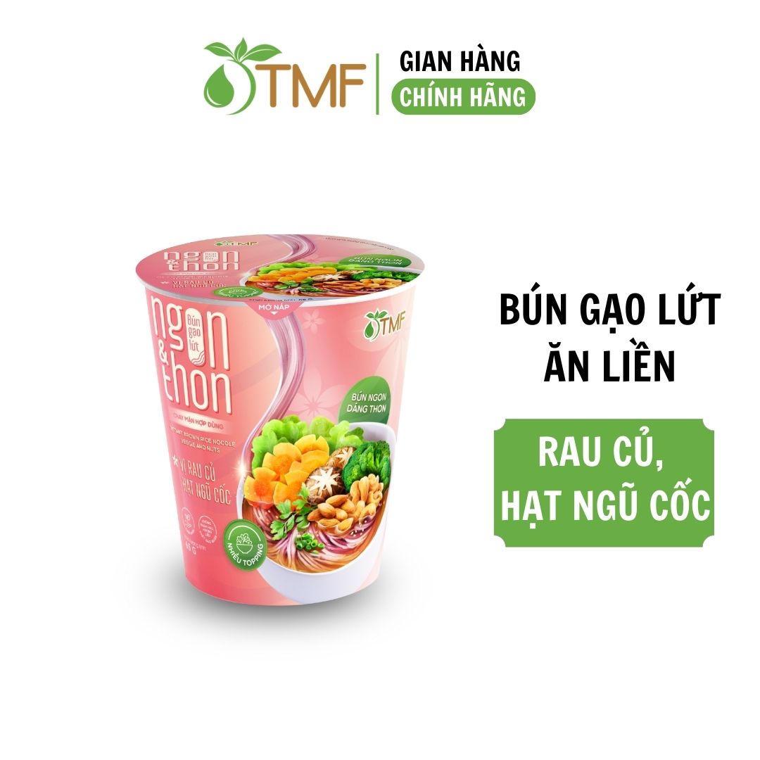 Bún gạo lứt ăn liền NGON & THON - Vị rau củ hạt ngũ cốc