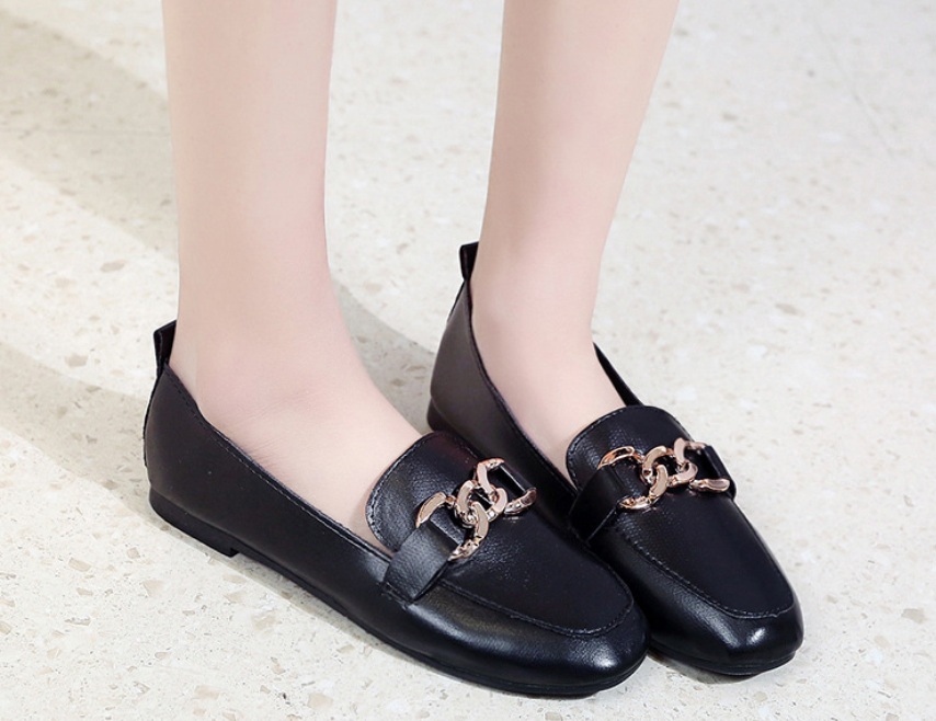 Giày loafer bệt khoen ngang, giày búp bê, giày nữ đế bệt S163