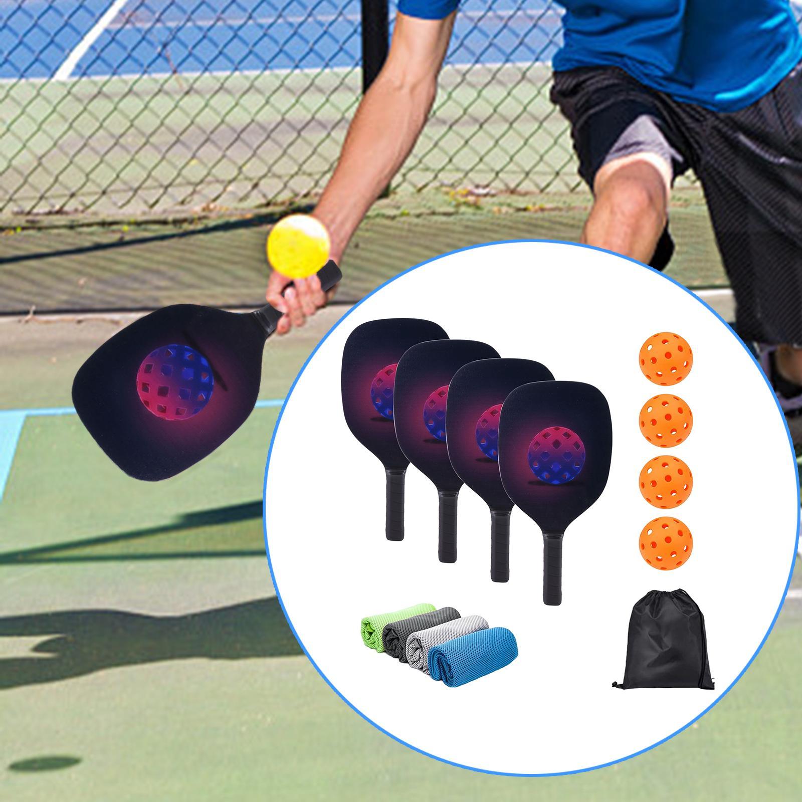 Portable Pickleball Paddles Set Rackets Comfort Grip Carry Bag for