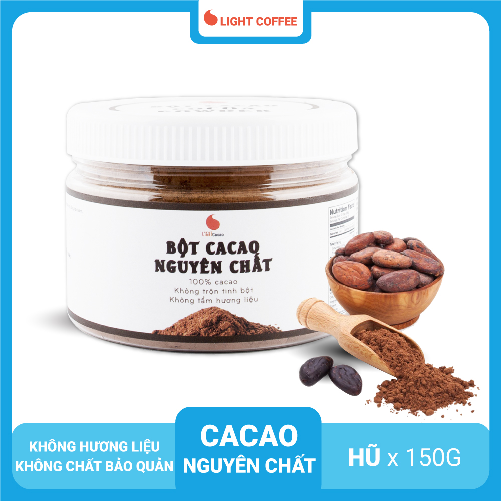 Bột Cacao nguyên chất Light Cacao tốt cho sức khỏe - hũ 150g