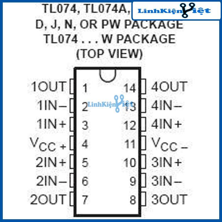 IC TL074 Tiêu Thụ Ít Điện Năng