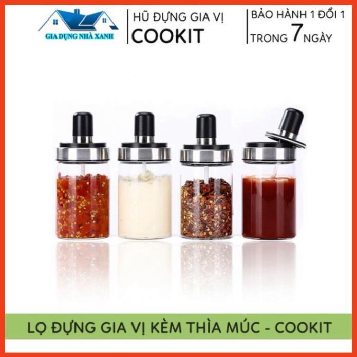 Lọ Đựng Gia Vị, Hũ Đựng Gia Vị Thủy Tinh Kèm Thìa, Tiện Dụng Cho Căn Bếp Của Bạn