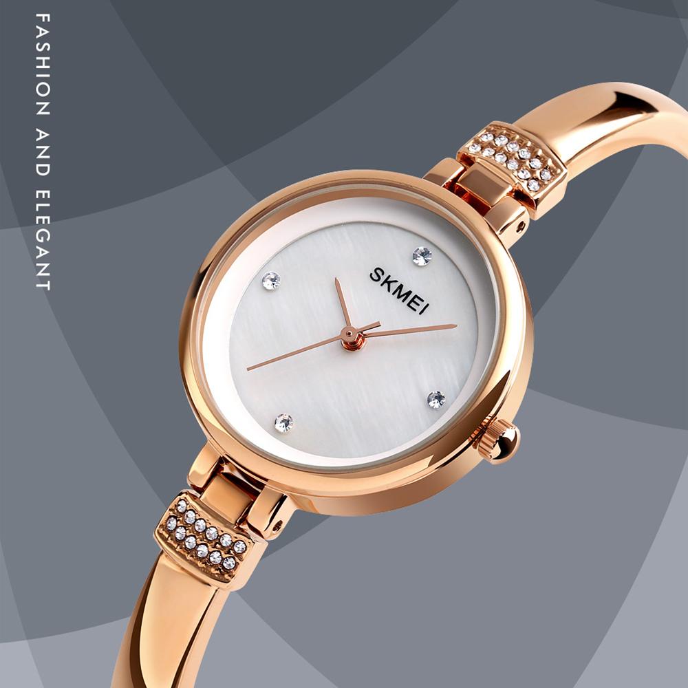 Đồng hồ đeo tay SKMEI 1409 Nữ Quartz đơn giản Dây đeo bằng hợp kim chống thấm nước