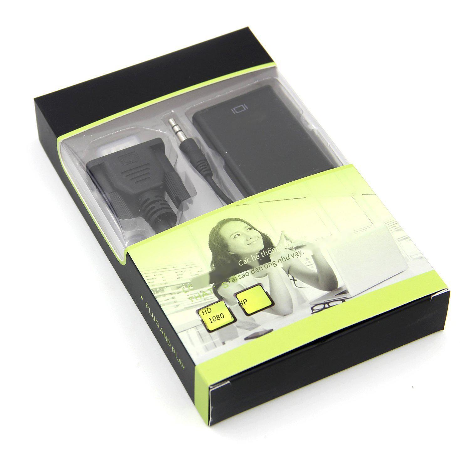 Giao hàng nhanh 1080P VGA to HDMI với âm thanh và cáp nguồn USB Bộ chuyển đổi VGA hdtv VTH05