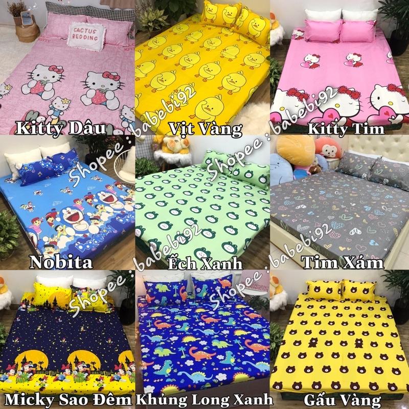 Bộ Drap Ga Gối Nhiều Mẫu Poly cotton (Ga được bo chun - vỏ gối có khóa kéo chắc chắn) được chọn màu sắc