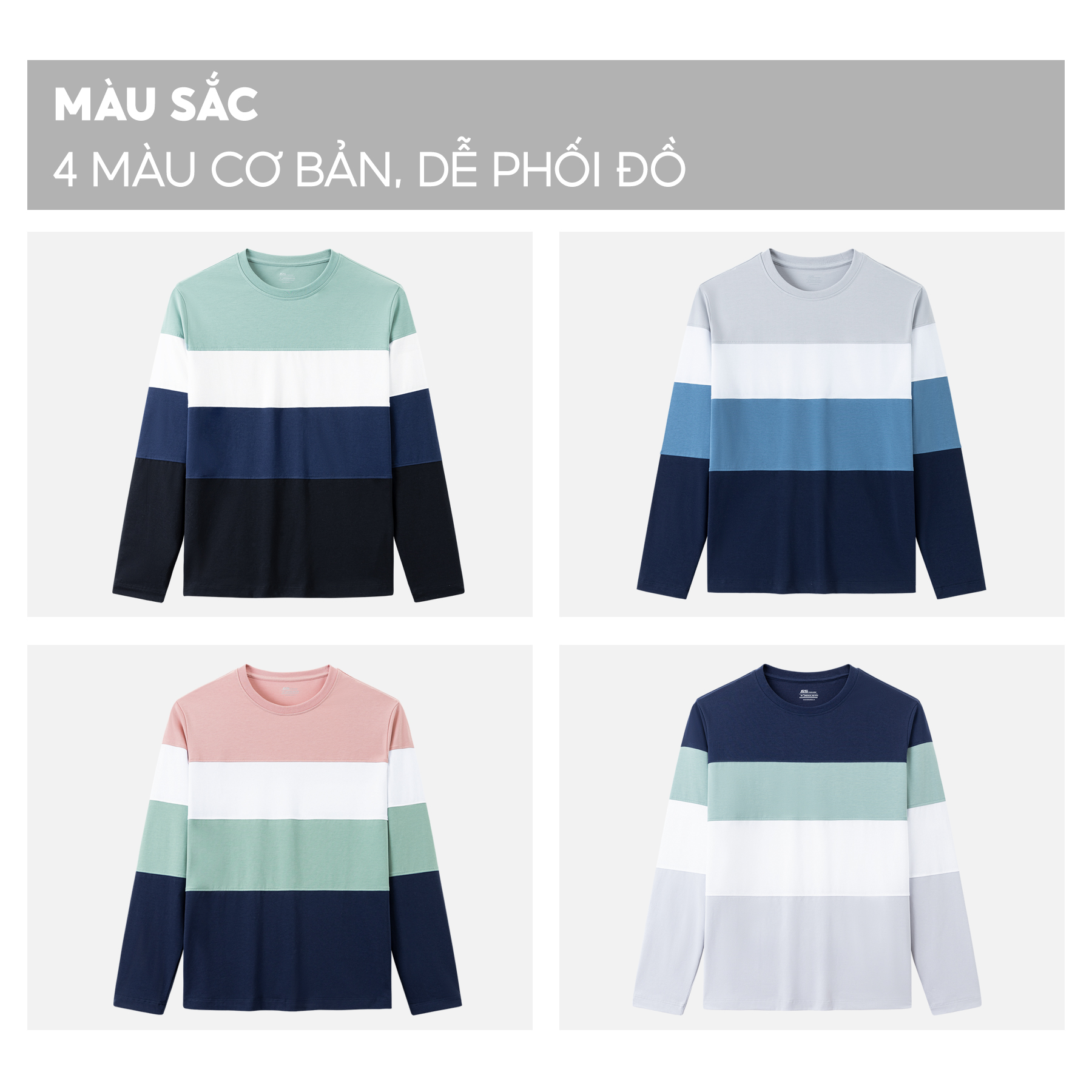 Áo Thun Nam Tay Dài 5S FASHION Chất Cotton, Can Phối, Phom Regular Fit Thoải Mái, Trẻ Trung, Nổi Bật