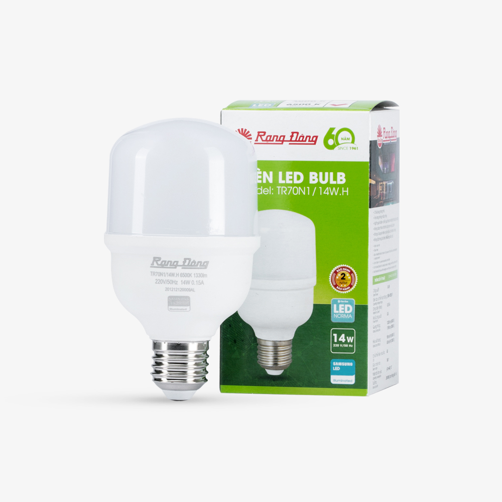 Bóng đèn LED BULB Trụ 14W Rạng Đông Model: TR70N1/14W.H