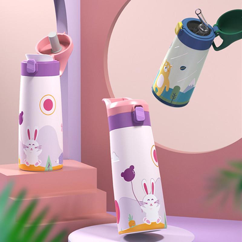 350Ml/500Ml Cao Cấp Trẻ Em Giữ Nhiệt Cốc Đôi Inox Hoạt Hình Chân Không Trẻ Em Dễ Thương Nhiệt Nước bình Tumbler