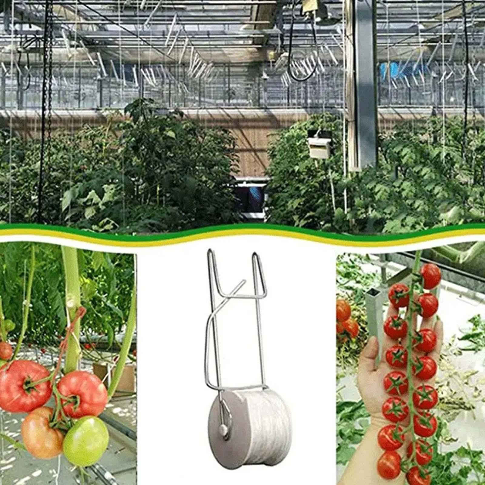 Tomato Roller Hook with 49ft Rope Plant Support Hook for under Arbor, Patio
