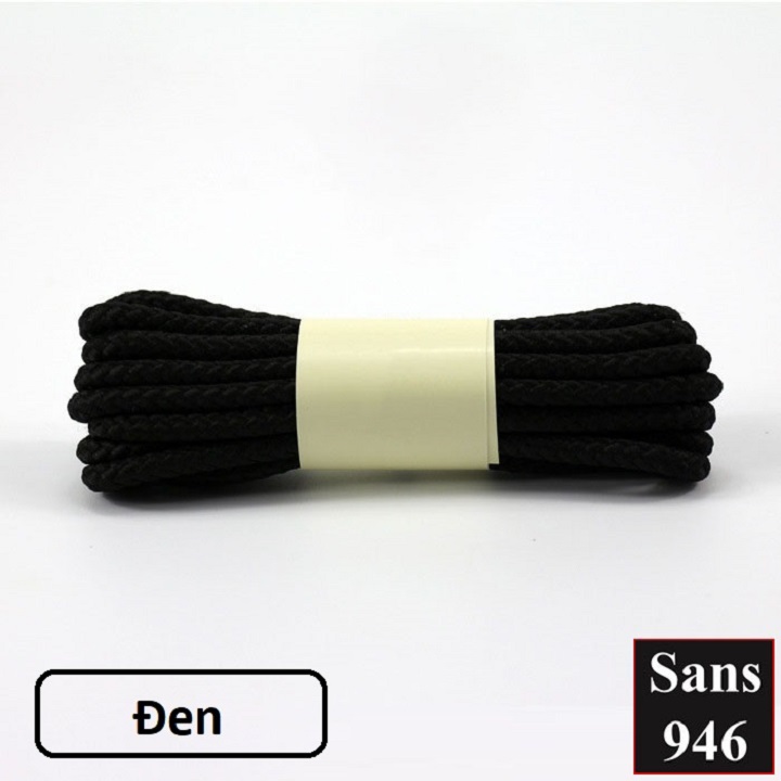 Dây giày boot tròn to 4.5mm Sans946 cotton dù đen nâu trắng be xám cột buộc giầy thể thao cao cổ bốt nam nữ shoe laces