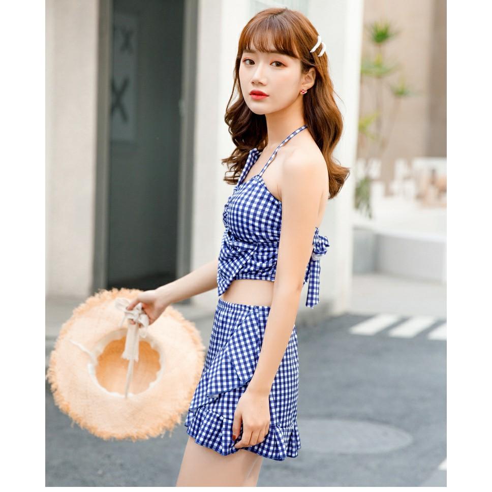 Bộ Đồ Bơi Nữ Bikini 2 Mảnh Đẹp Trẻ Trung Phong Cách Hàn Quốc