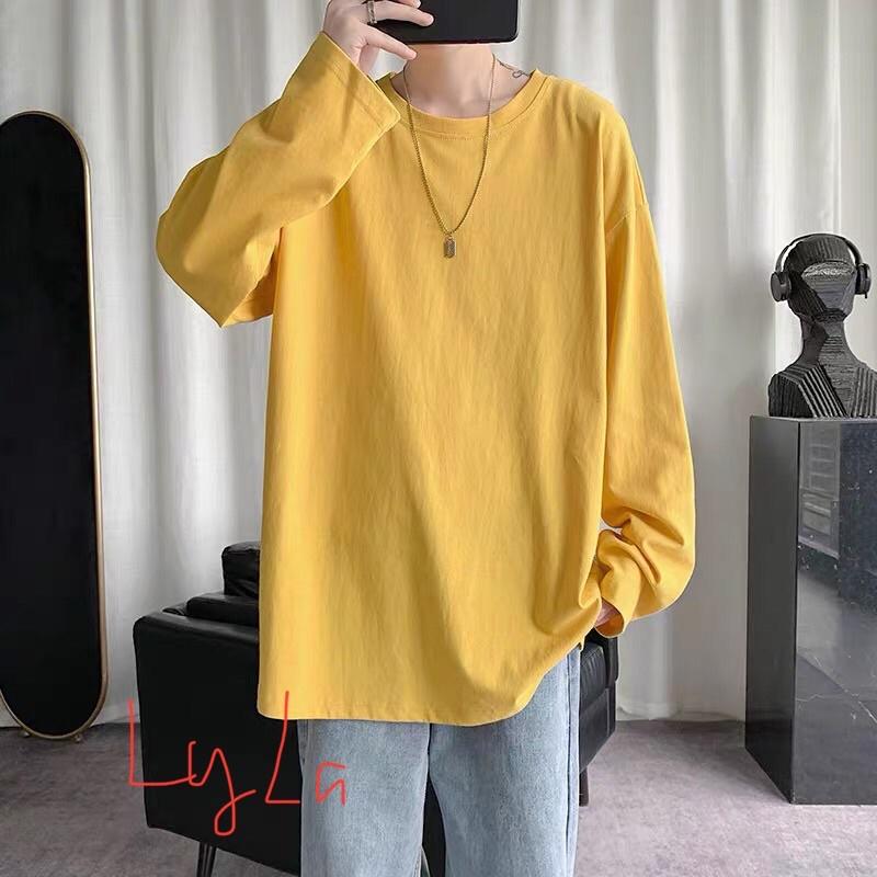 Áo thun Trơn 7 màu cơ bản dể phối đồ dài tay form rộng Áo phông nhiều màu unisex đơn giản mặc phối bên trong siêu chất