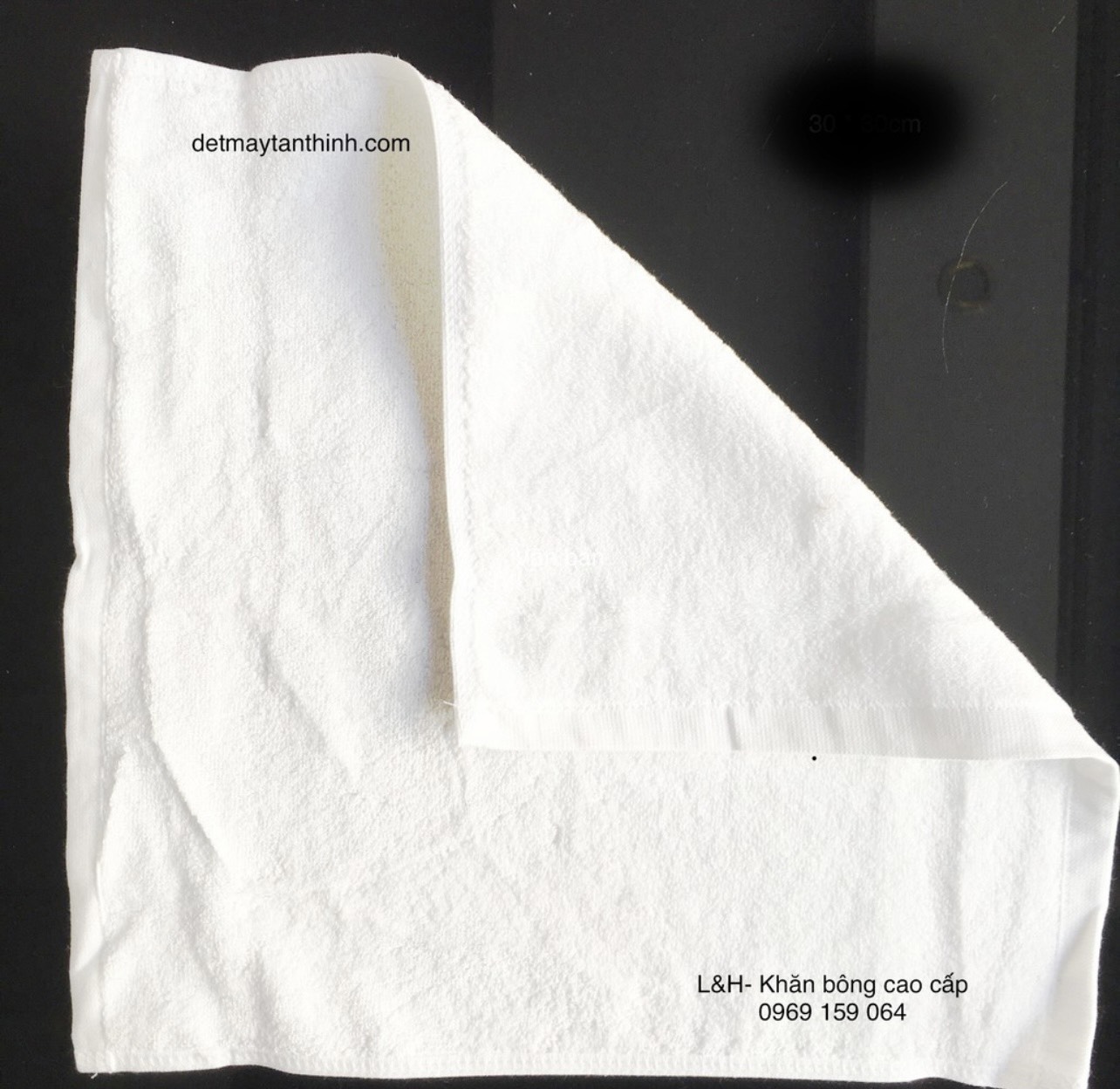 Khăn mặt cotton trắng 30*30cm, 40g