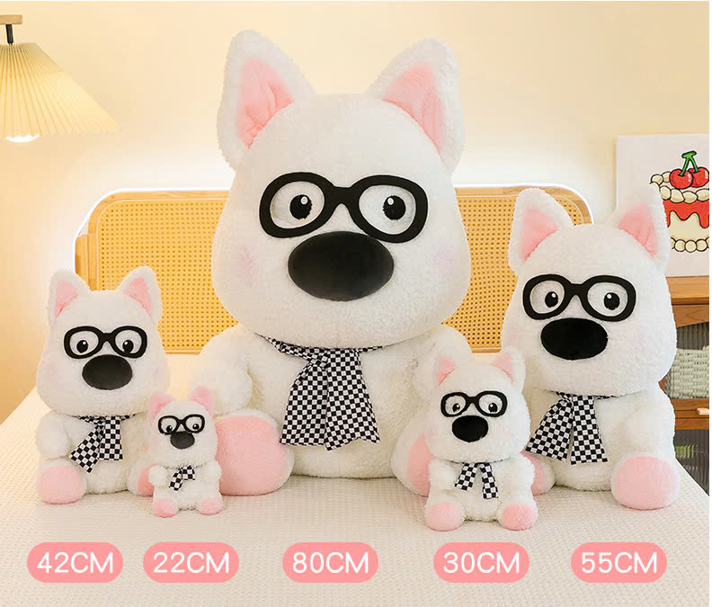 Gấu bông chó đeo mắt kính cute siêu mềm, chó giáo sư tiến sĩ dễ thương hài hước (25cm) hàng xịn cao cấp an toàn cho trẻ