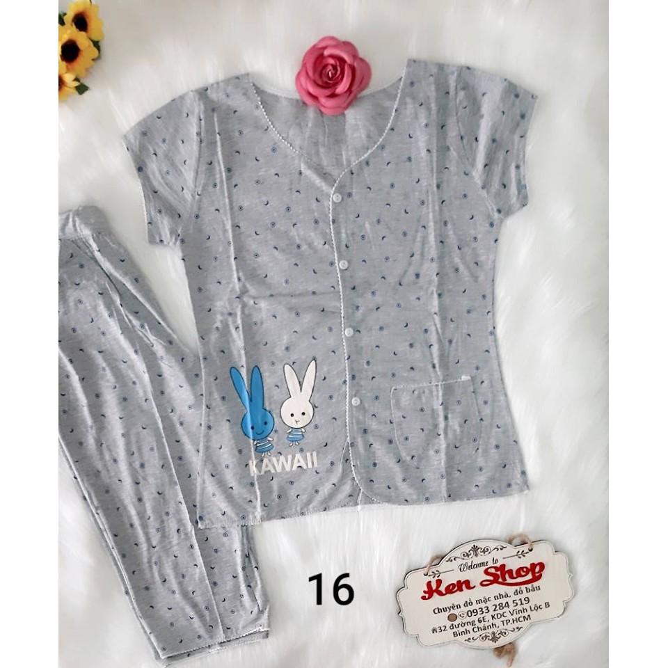 Đồ bộ cotton thái, quần lửng có túi, ảnh thật