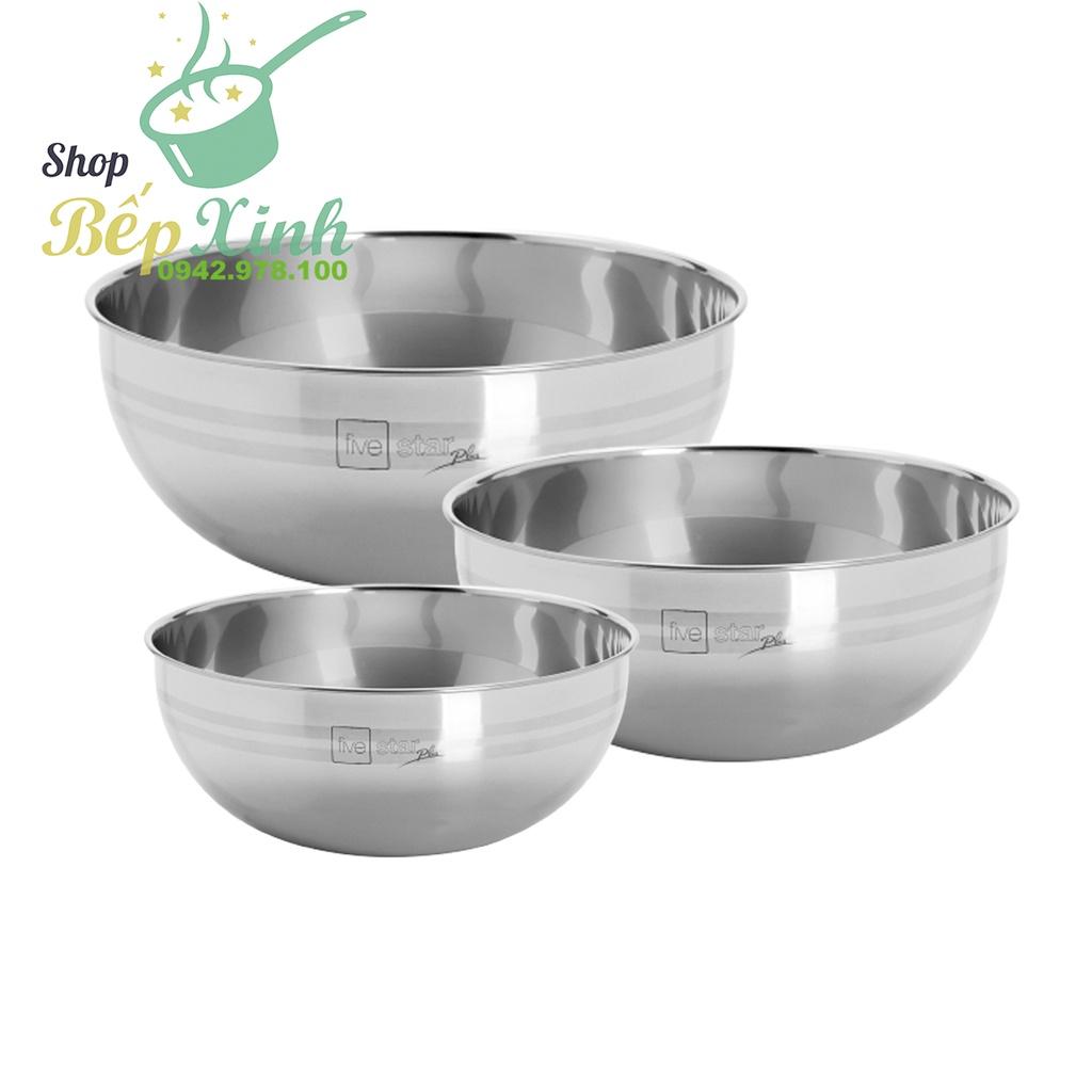 Bộ tô trộn Inox 304 FIVESTAR 3 món xuất Nhật FSTT001 ( 14cm x 20cm x 26cm )