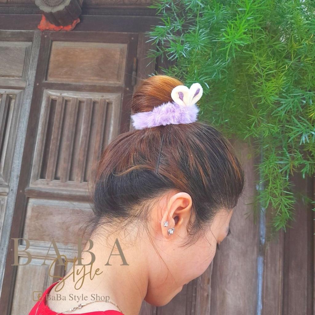 Dây Buộc Tóc Dây Cột TócLông Mịn Kiểu Dáng Tai Thỏ Phong Cách Hàn Quốc Thời Trang Thanh Lịch