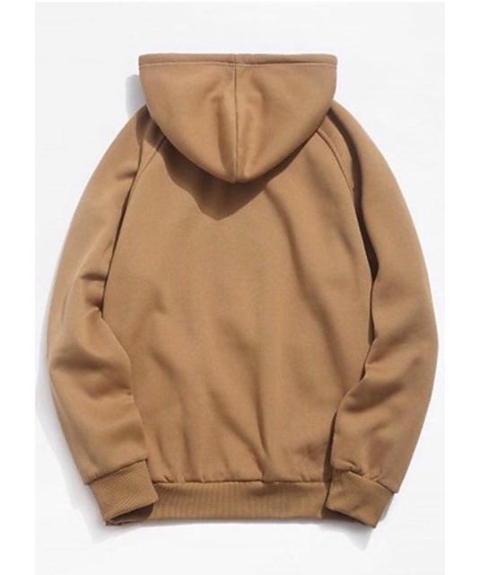 Áo hoodie trơn màu vàng bò  kèm nón Hot Trend