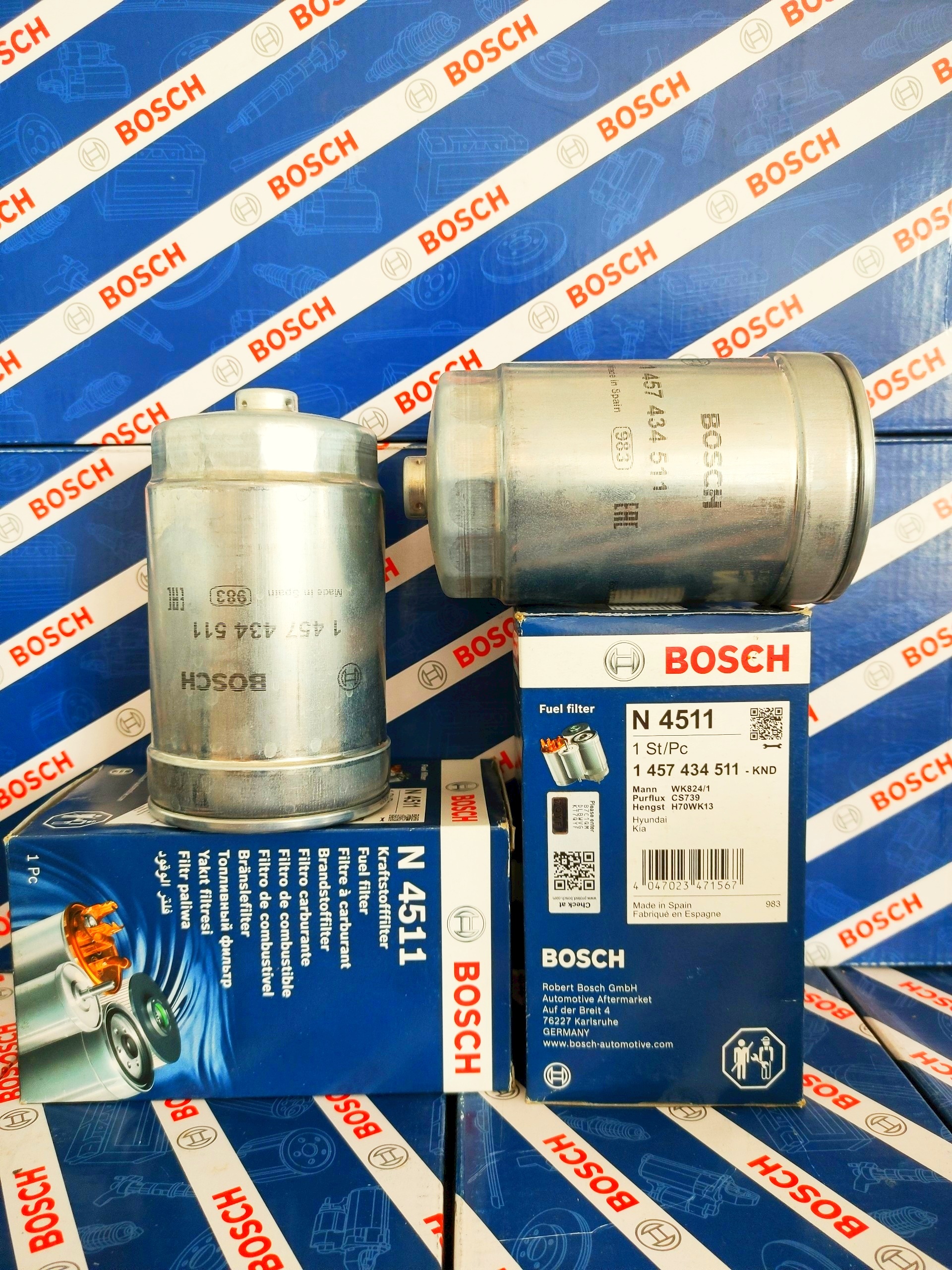 Lọc Nhiên Liệu Bosch Cho Kia Sportage 1.7/2.0 Diesel/Máy dầu