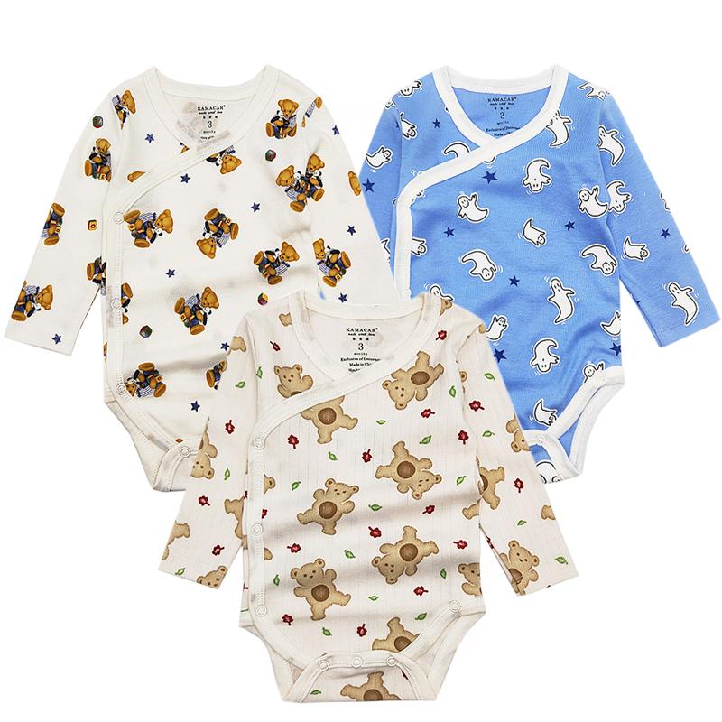 3 Cái/lốc 100% Cotton Cho Bé Bodysuit Mùa Xuân, Mùa Thu Trẻ Sơ Sinh Liền Quần Tay Dài Bé Trai Bé Gái Quần Áo Bé Sơ Sinh Bộ Quần Áo