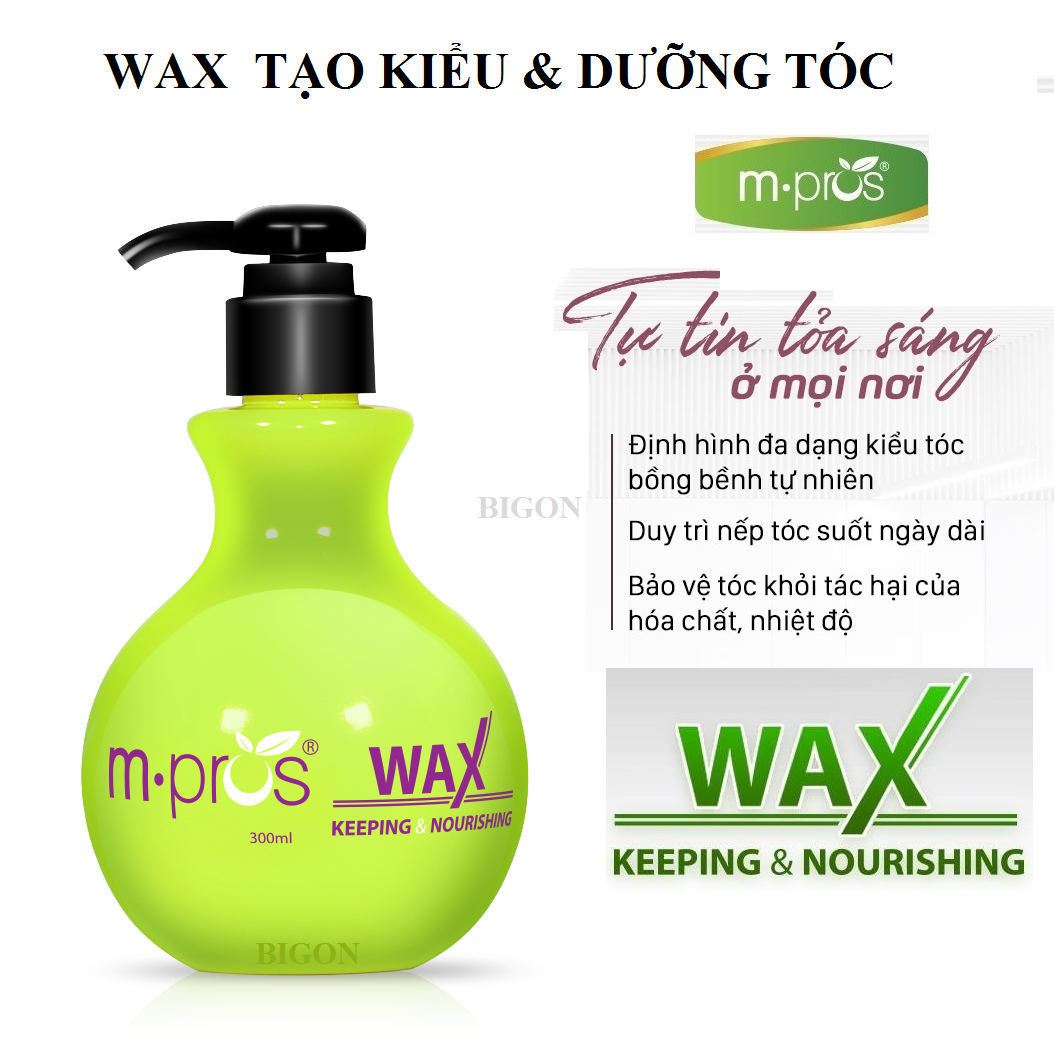 Wax tạo kiểu tóc và dưỡng tóc M.Pros 300ml