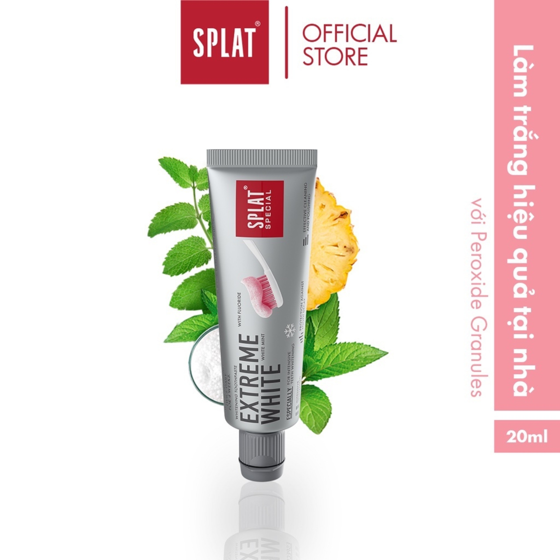 Kem Đánh Răng SPLAT Extreme White Special series Chứa Các Ion Florua Hạn Chế Sâu Răng Bảo Vệ Toàn Diện Khoang Miệng 20ml