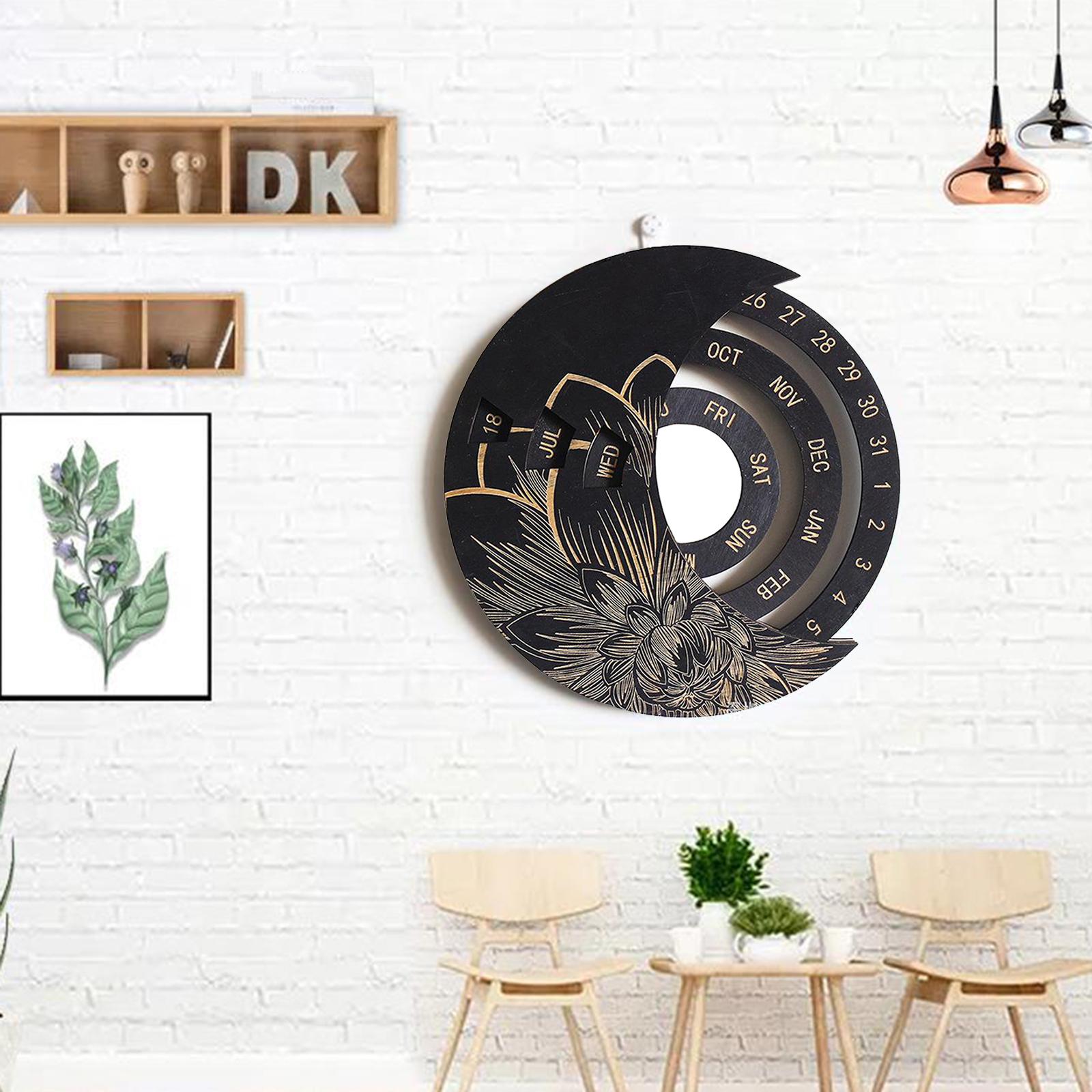Wooden Perpetual Calendar, Reminder Board DIY Wood Crafts Wall Hanging Signs for Family Friends Birthday Reminder Home Wall Decor