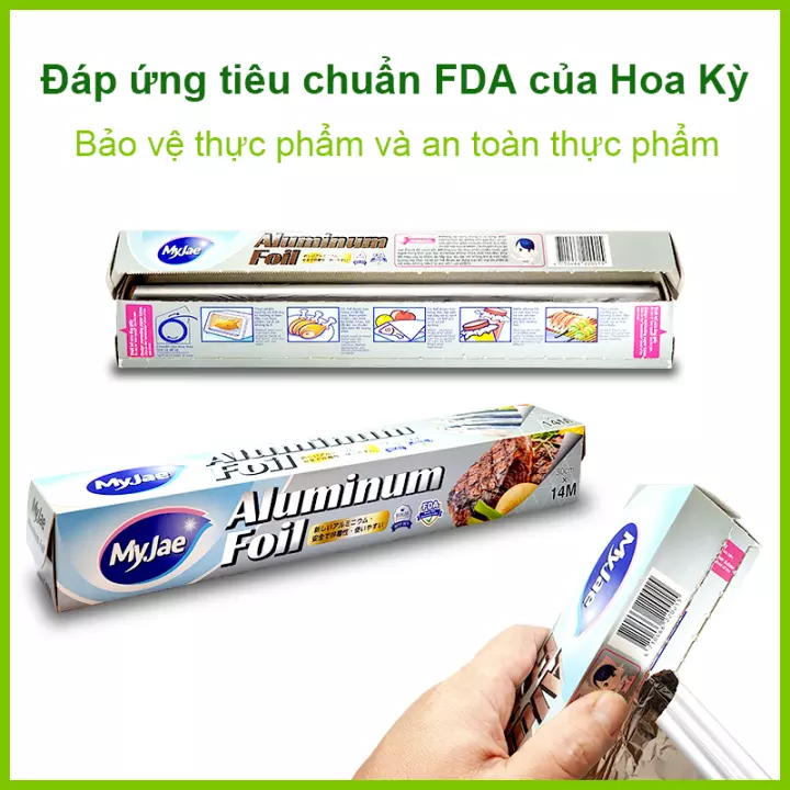 Combo 3 Hộp Giấy Bạc Màng Nhôm MyJae Đài Loan Để Bảo Quản, Nướng Thức Ăn, Bọc Thực Phẩm 30cm x 14m