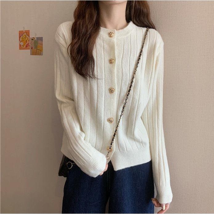 Áo khoác cardigan thu đông chất liệu len dày màu đỏ siêu xinh phong cách trẻ trung