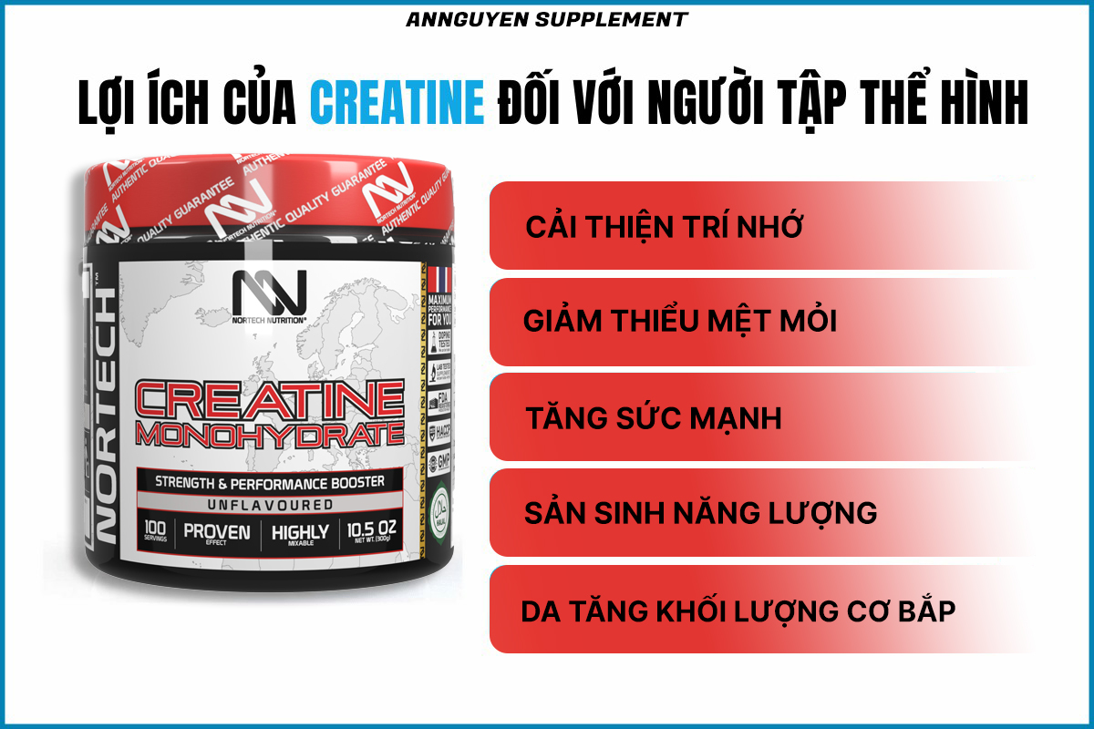 Creatine Monohydrate 100 Liều Dùng Thương Hiệu Nortech Nutrition