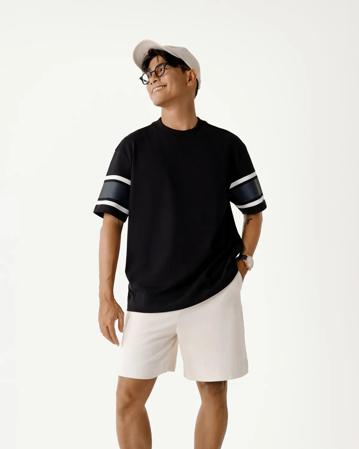 Áo thun tay ngắn nam S.Café sọc tay Form Loose - RT 10S25TSS007 | ROUTINE CÀ MAU