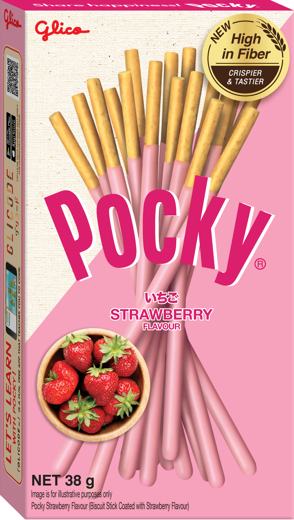 Combo 4 hộp bánh snack que Pocky Strawberry Flavour 48g vị dâu đồ ăn vặt