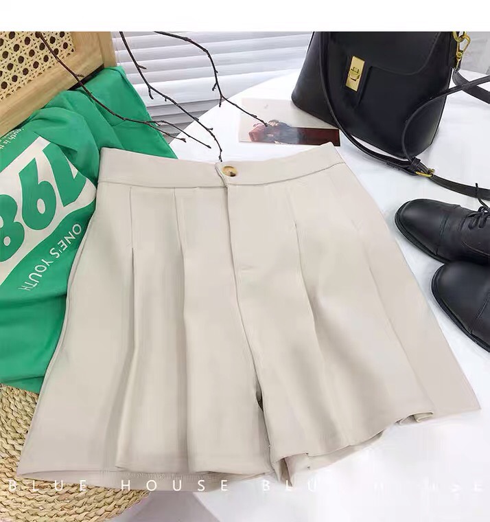 Quần short nữ xếp ly siêu hot 2023 quần đũi nữ chất kaki  lưng chun ống rộng chất kaki hàn thoải mái dễ phối đồ mặc đi chơi dạo phố du lịch