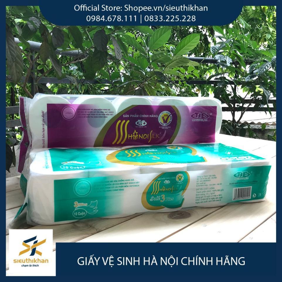 GIẤY VỆ SINH HÀ NỘI 10 CUỘN, 3 LỚP CHÍNH HÃNG &gt; GIẤY DAI, MỀM, MỊN