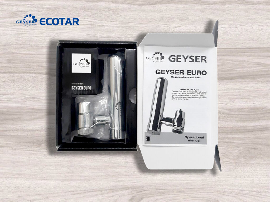 Máy lọc nước tại vòi Geyser Euro M - Hàng chính hãng - Nhập khẩu LB Nga - dùng gắn vòi Lavabo cho rửa mặt, đánh răng, rửa rau củ quả,.. trong gia đình