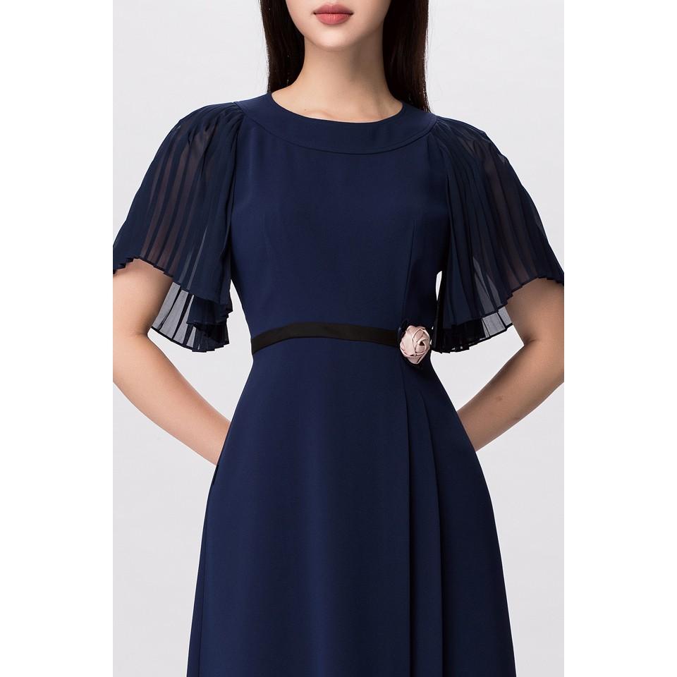 Đầm chân A xếp ly - D020084C