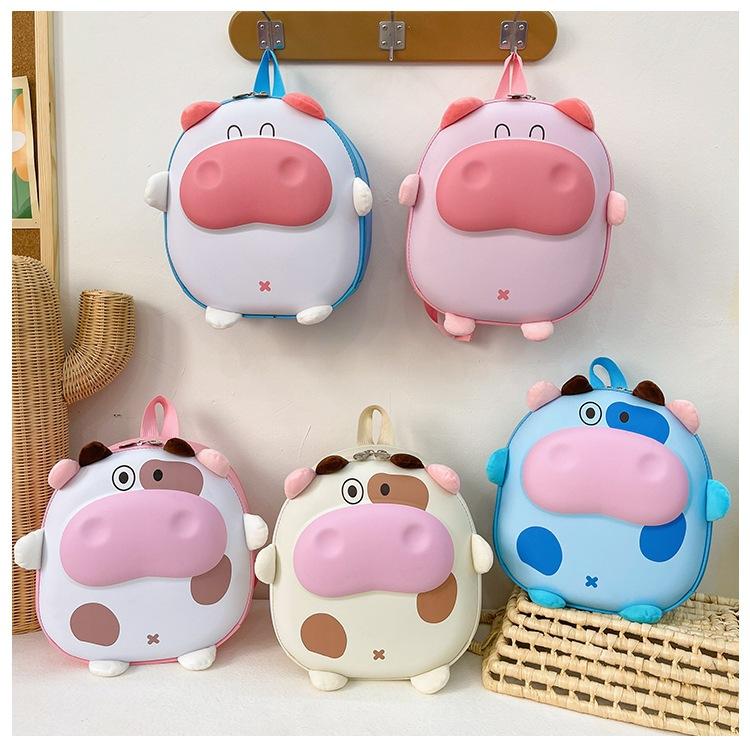 Ba Lô Cho Bé Mầm Non &amp; Mẫu Giáo 2-5 Tuổi Lợn Bò 3D BLT35