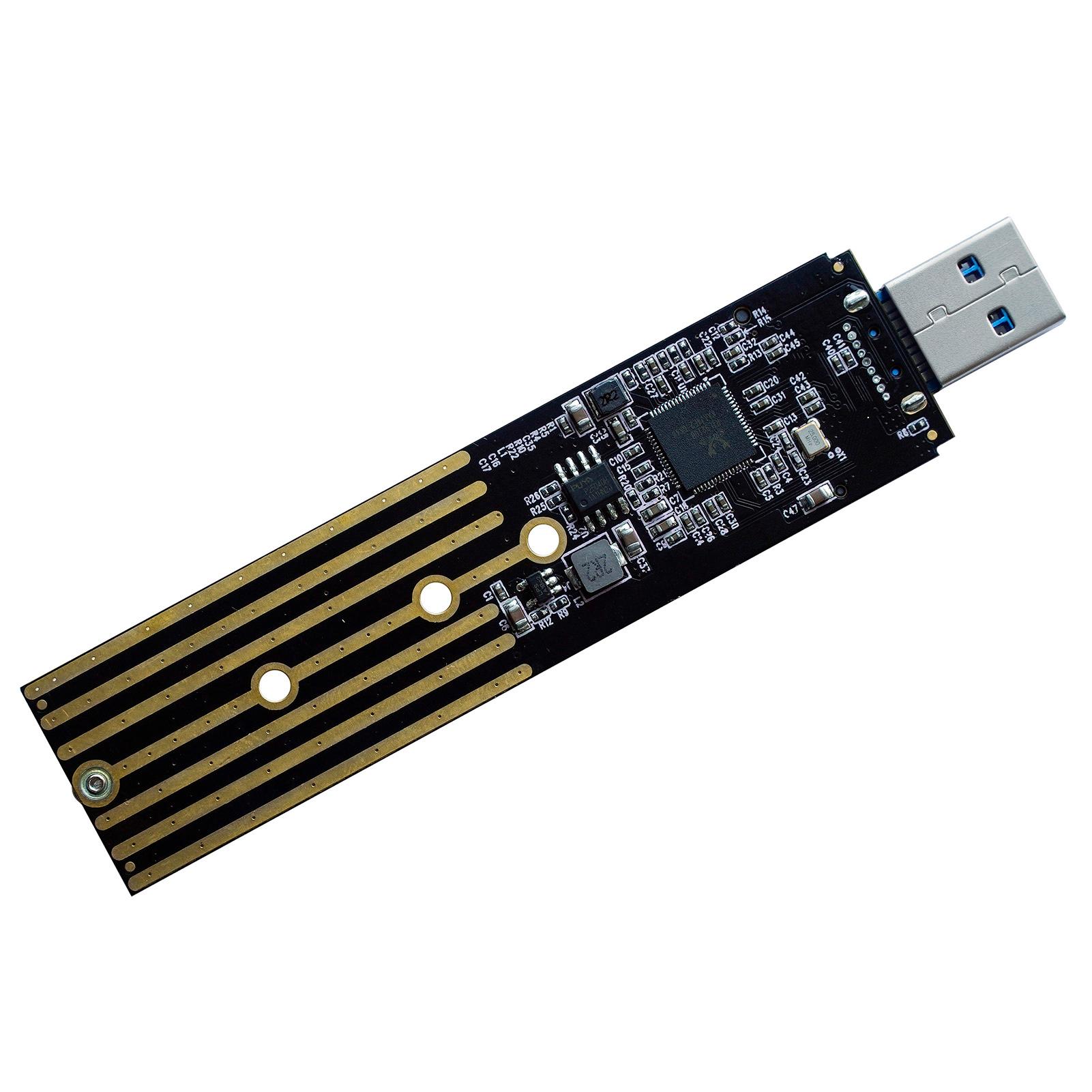 M2008 NVMe PCIe To USB3.1 Type A M.2 In-line Adapter Board 2 in 1 Support NVMe & SATA Dual Protocol
