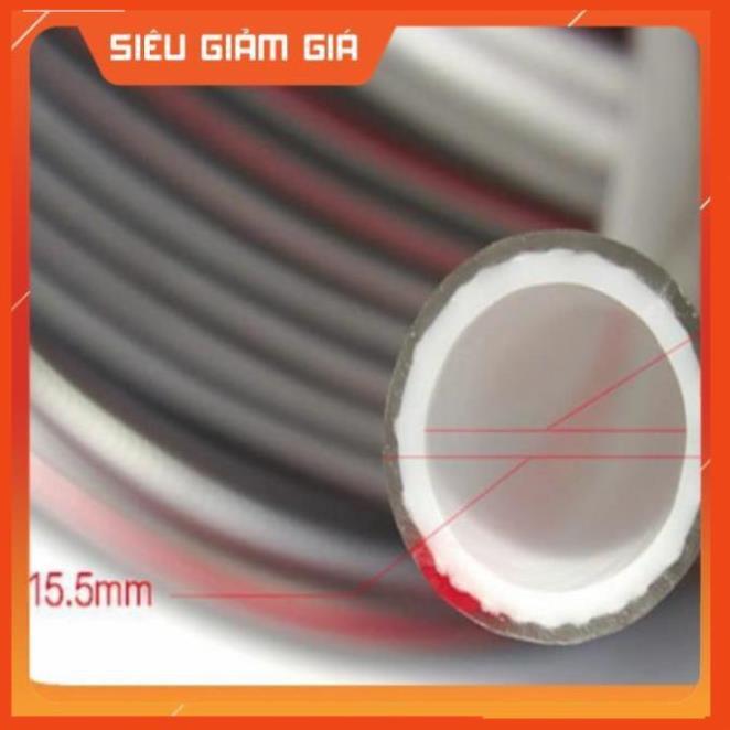 Bộ dây vòi xịt nước rửa xe, tưới cây . tăng áp 3 lần, loại 15m 206587 đầu đồng,cút đồng+ tặng đai