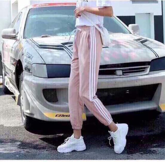 Quần jogger kaki ba sọc nam nữ