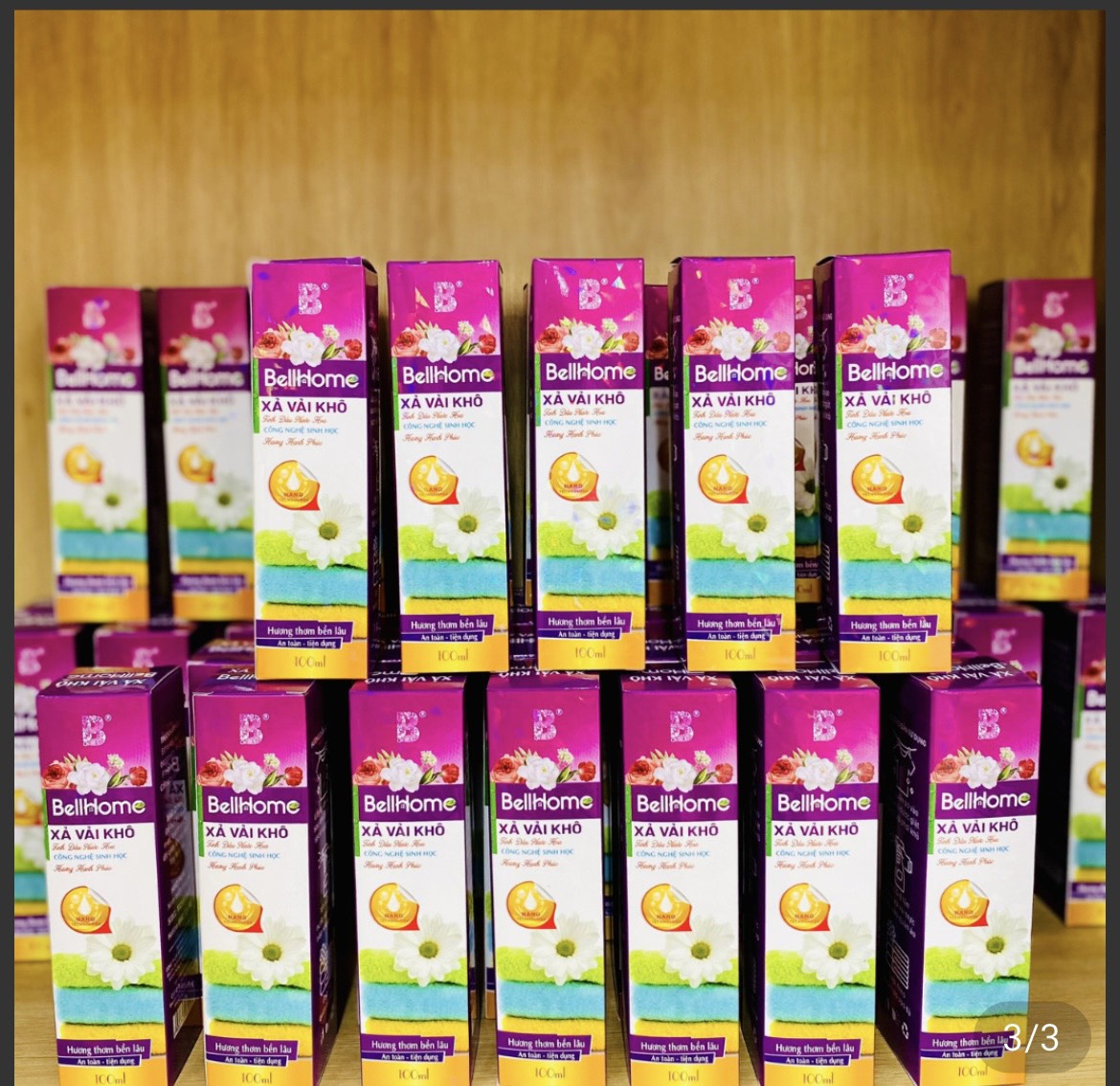 Xả Vải Khô Công Nghệ Sinh Học Bell Home Tím Hương Hạnh Phúc 100ml