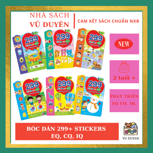Sách - Bóc Dán Phát Triển Trí Tuệ Cảm Xúc CQ, IQ, EQ 299+ Stickers