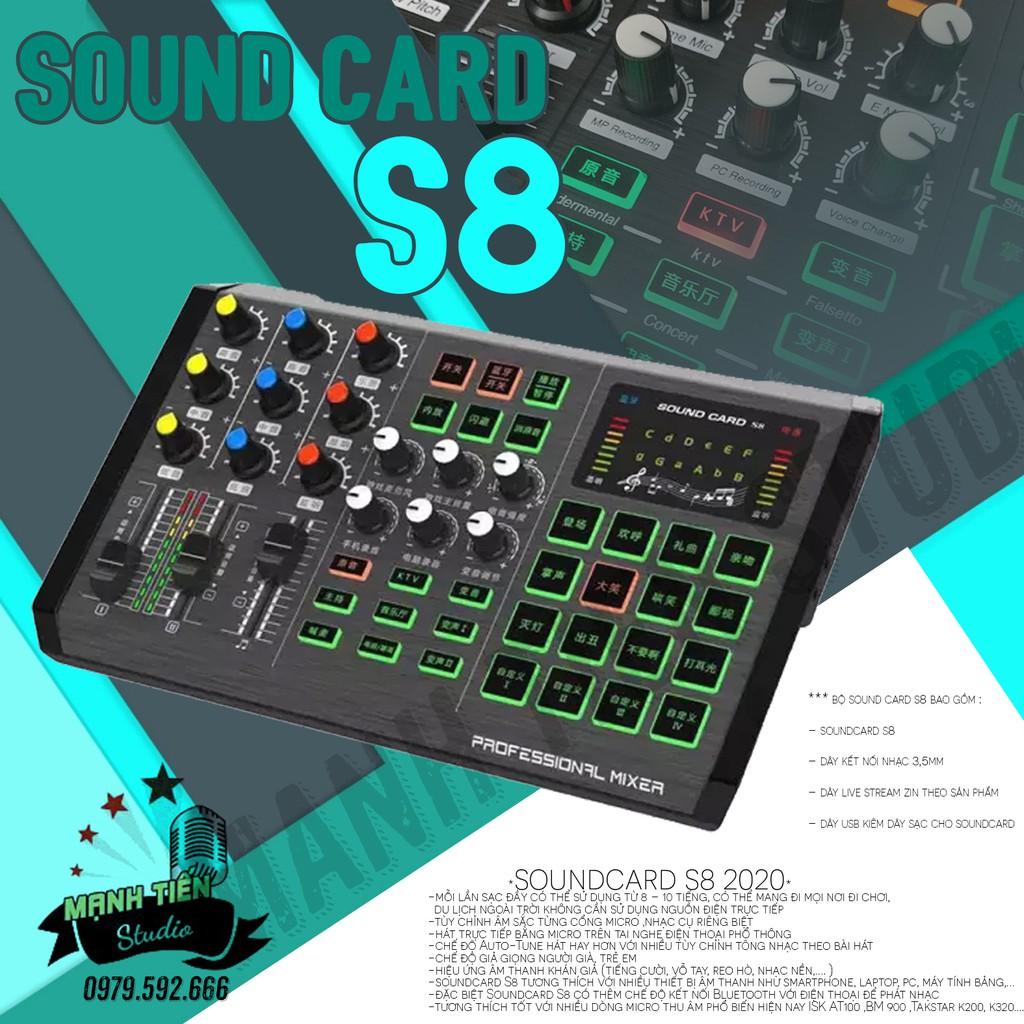 soundcard livestream s8 siêu phẩm đỉnh cao thu âm chuyên nghiệp idol cc talk bigo livestream bán hàng online