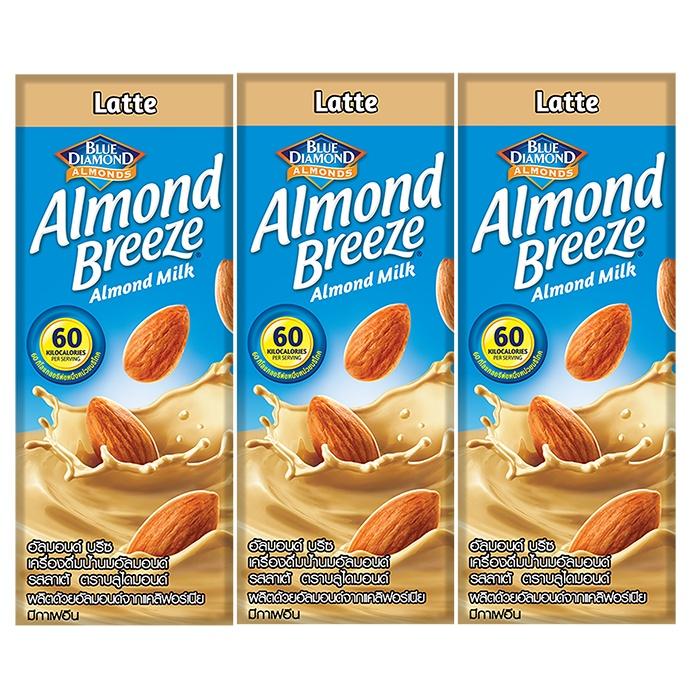 Thùng Sữa hạt hạnh nhân ALMOND BREEZE LATTE 180ml (24 hộp) - Sản phẩm của TẬP ĐOÀN BLUE DIAMOND MỸ - Đứng đầu về sản lượng tiêu thụ tại Mỹ