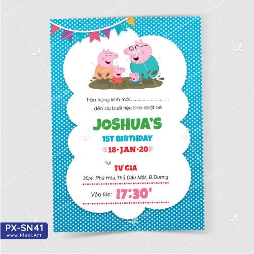 Thiệp thôi nôi – sinh nhật theo yêu cầu Pluxi