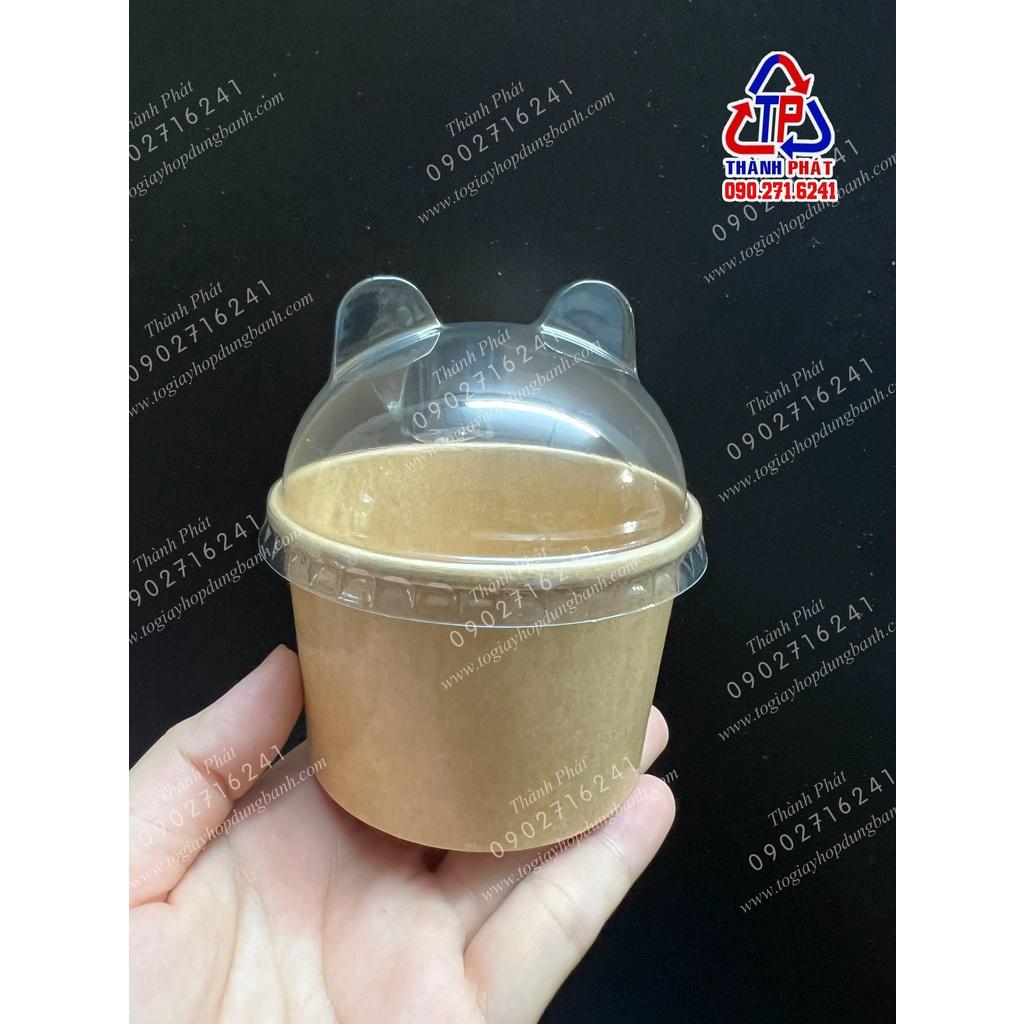 50 Ly kem giấy kraft đựng kem - chè - xôi - thức ăn mang đi - chống thấm nước